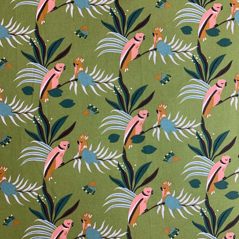 Printed Cotton GAORI Guacamole / Forest Multicolored